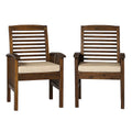 Dark Brown Acacia Wood Patio Chairs, Set of 2 J52692