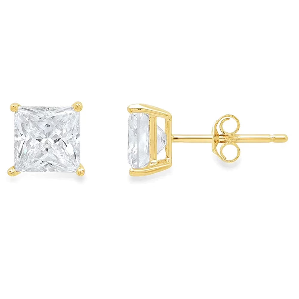 14k Yellow Gold Solitaire Stud Earrings X516833