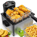 4.2Qt Electric Deep Fryer with 3 Baskets and Lid Z800476