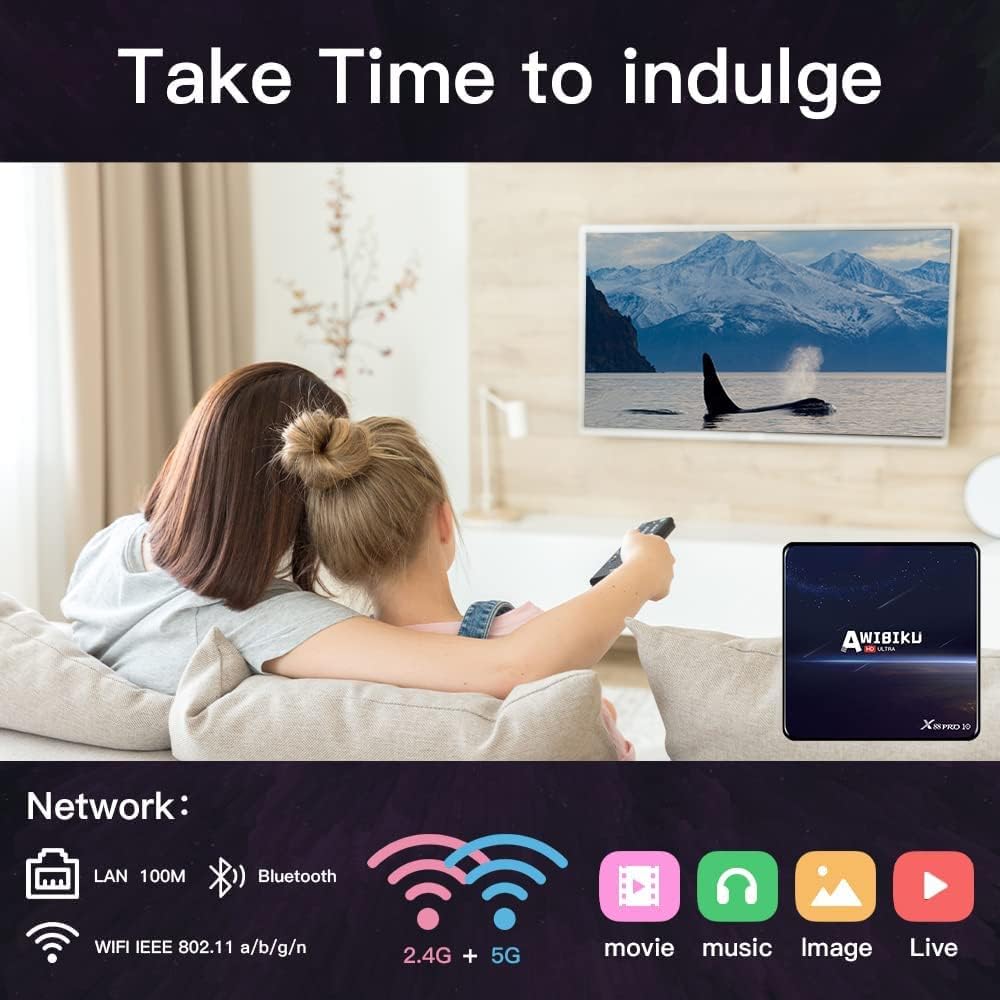 Android 11.0 TV Box 4GB RAM 32GB ROM Quad-core 4K Ultra HD with Bluetooth 4.1 Pack of 2 B9596