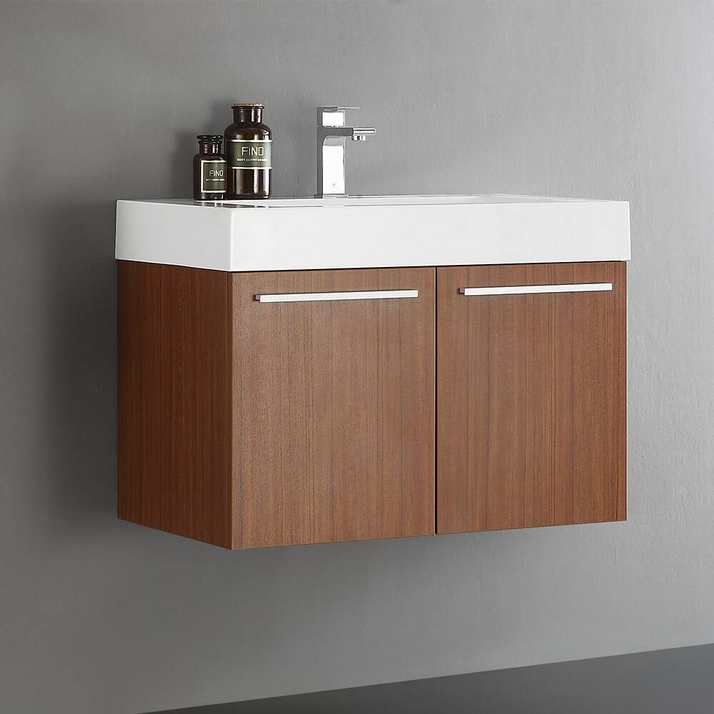 White 30x22 Wall Hung Bathroom Cabinet with Integrated Sink I6413