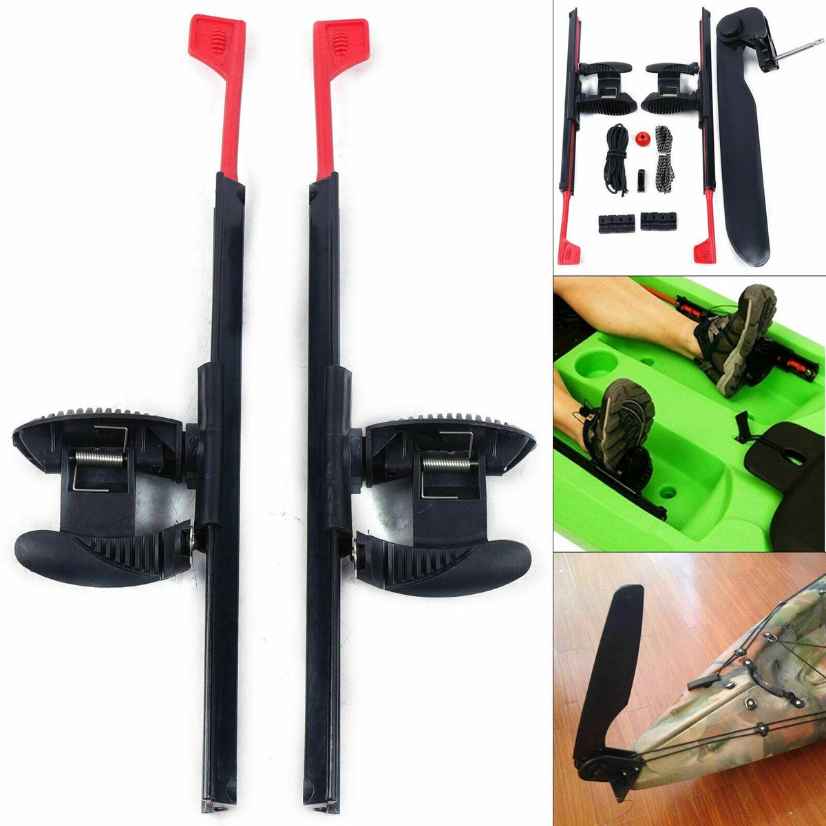 Kayak Foot Braces Pedals with Tail Rudder U5903