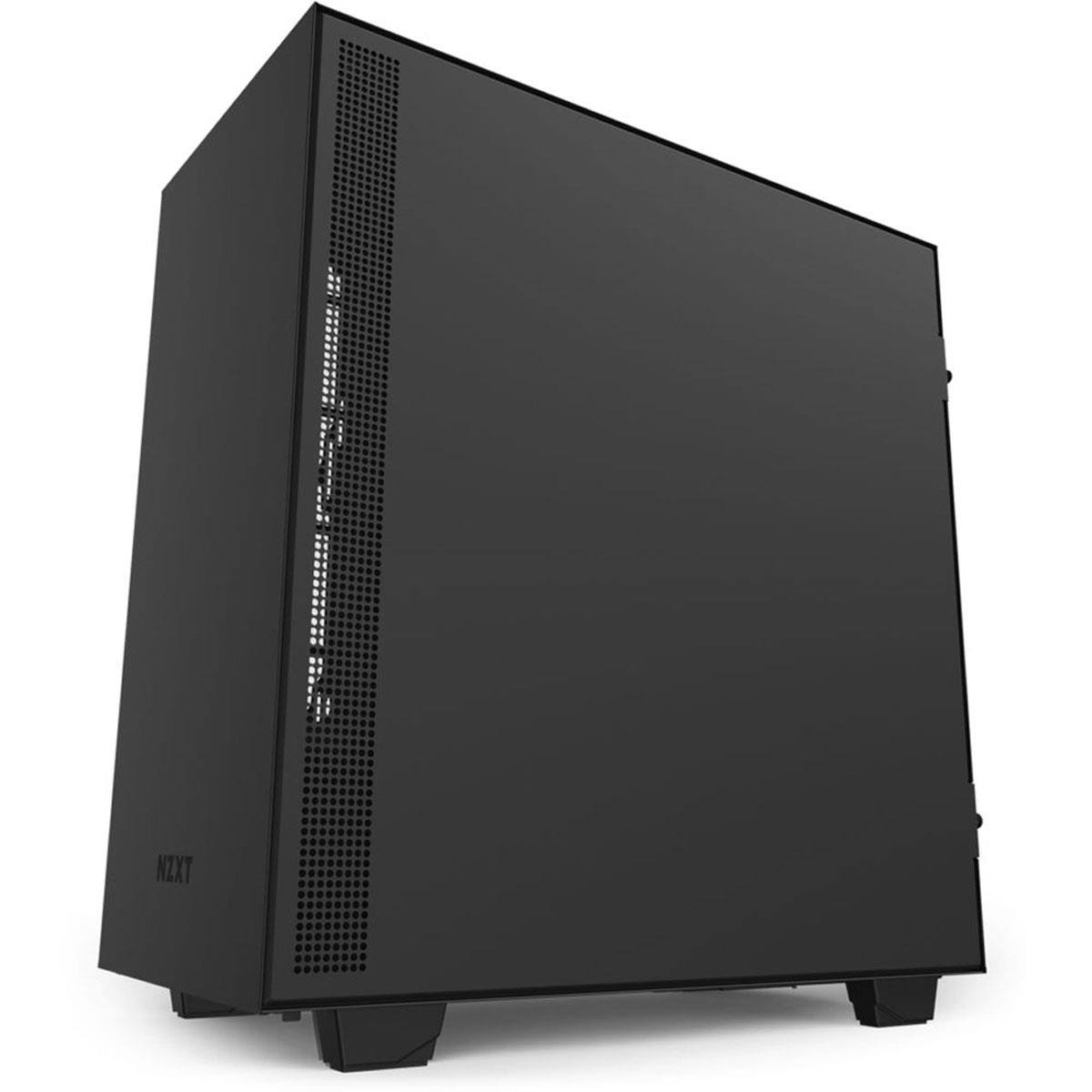 Matte Black/Red Compact Mid-Tower Case with Tempered Glass I8078