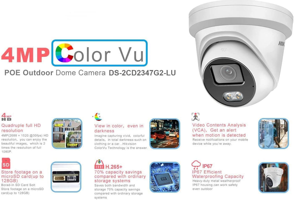 4MP ColorVu IP Turret Dome Camera with Mic Z7629