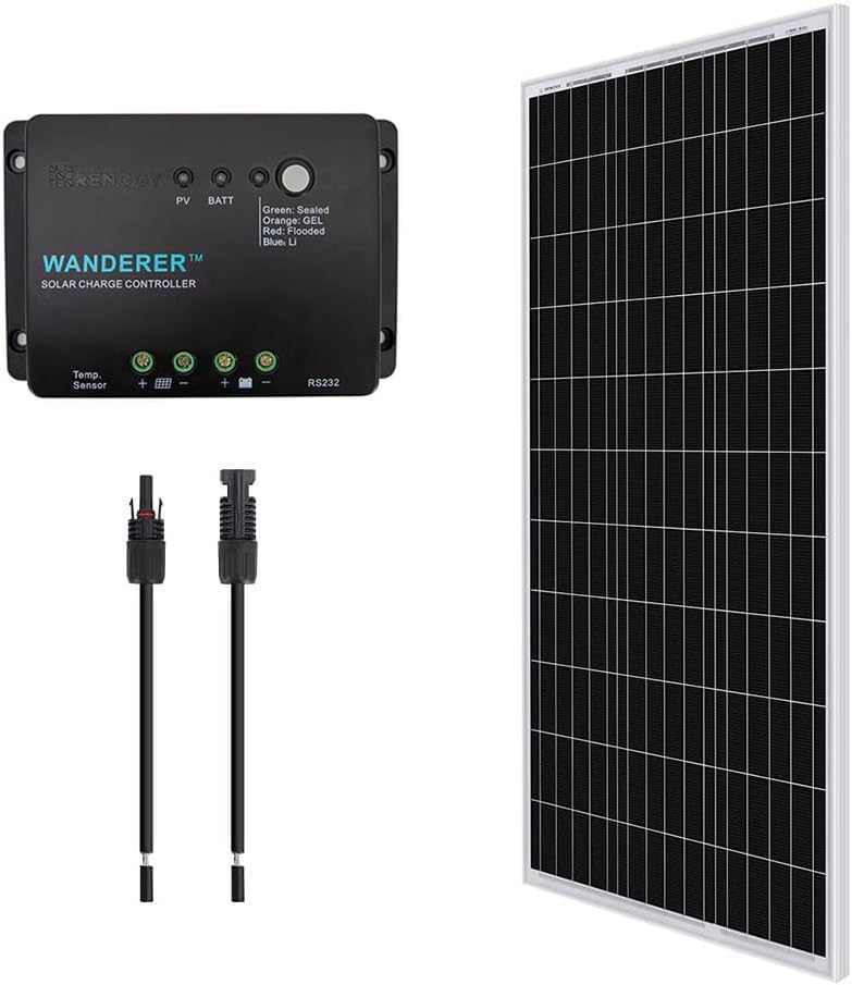 200W 12V Monocrystalline Solar Panel Bundle Kit with 30A Charge Controller I22896