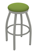 30x22 Swivel Bar Stool with Anodized Nickel Finish and Green Seat E70253