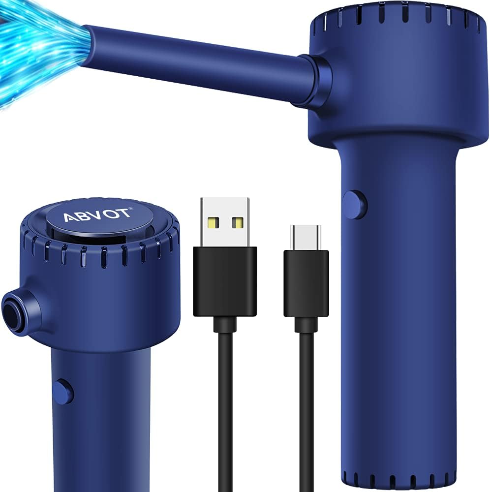 Rechargeable Electric Air Duster, 6000mAh Battery, 40000 RPM, Blue Pack of 2 J724