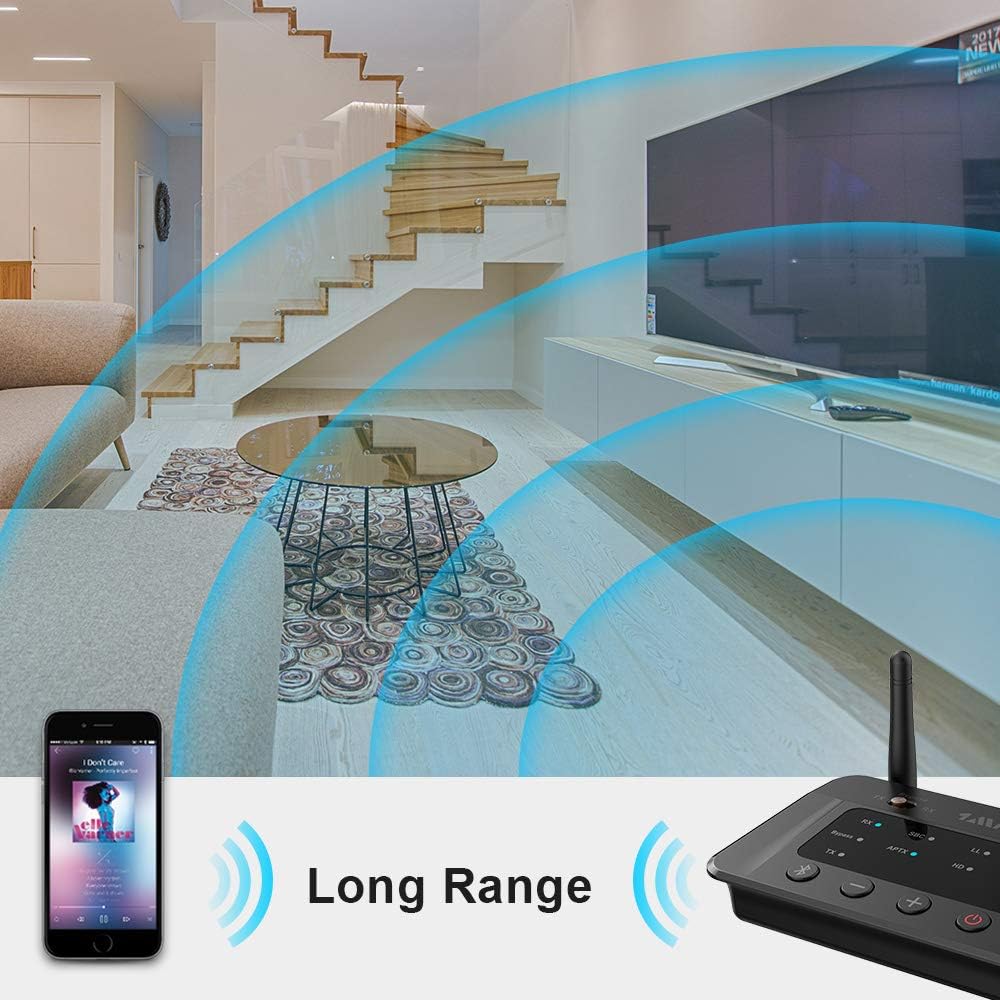 Bluetooth 5.0 Transmitter Receiver Audio Adapter with Optical RCA AUX 3.5mm O46886