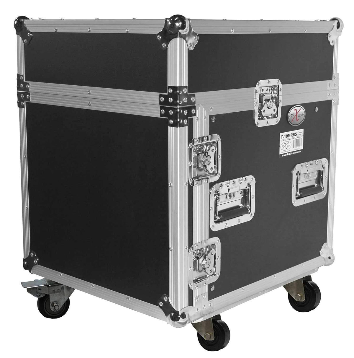 10U Rack Top Mixer DJ Combo Flight Case with Laptop Shelf and Casters Q385425