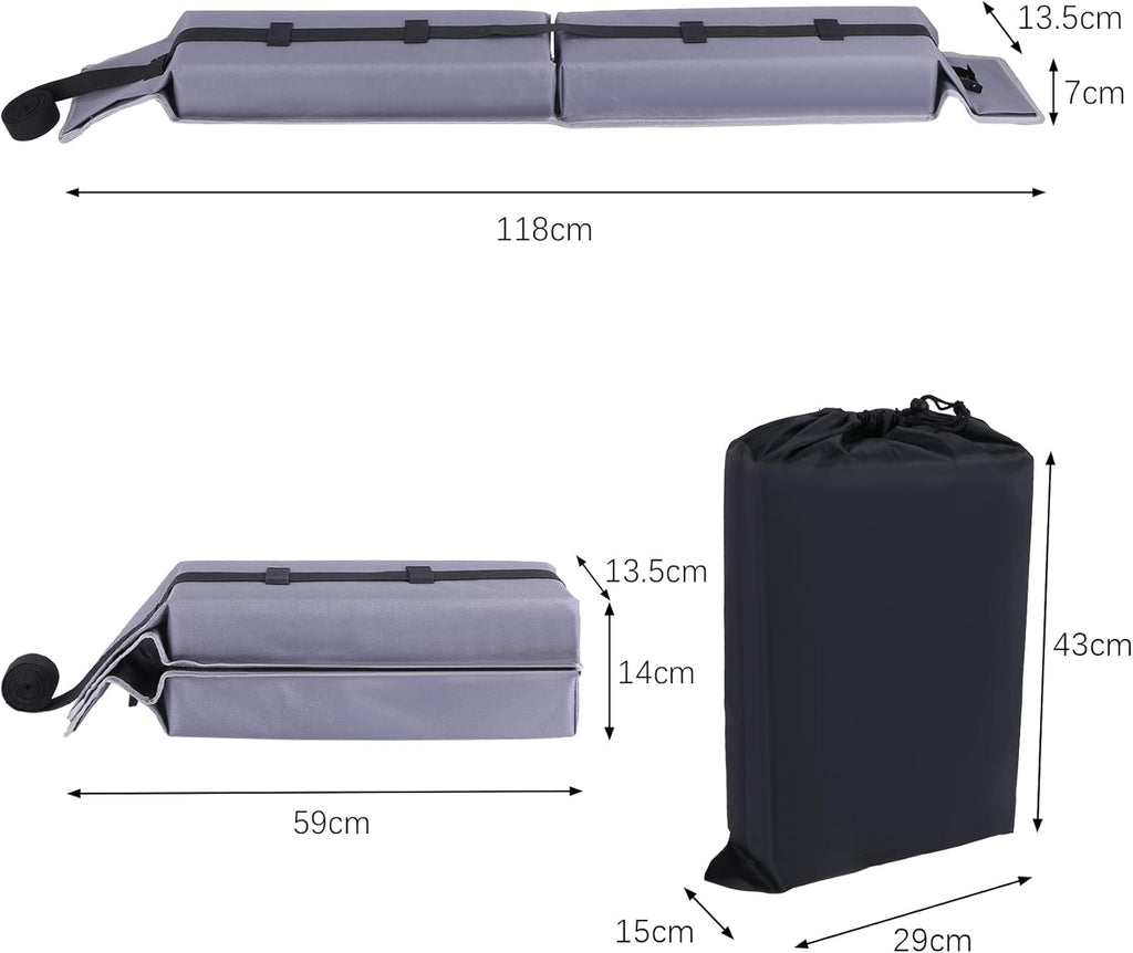 Universal Foldable Car Roof Rack Pads with Straps Pack of 2 S8142