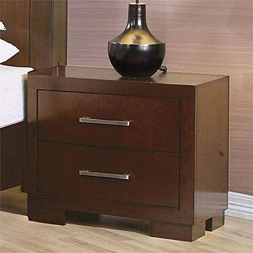 2 Drawer Nightstand in Cappuccino and Silver S45157