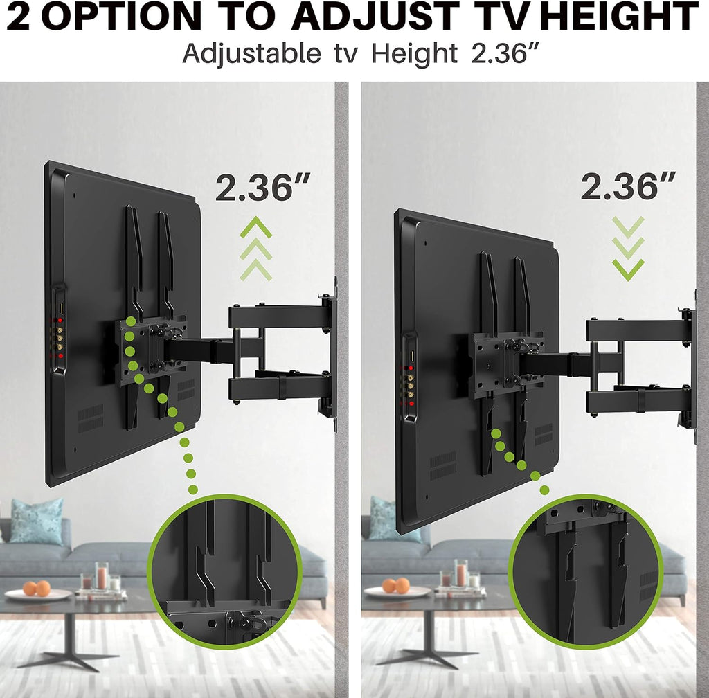 Full Motion TV Wall Mount for 32-65 inch Flat Screen TVs, Max VESA 400x400mm, Holds up to 110lbs, Pack of 2 R261651