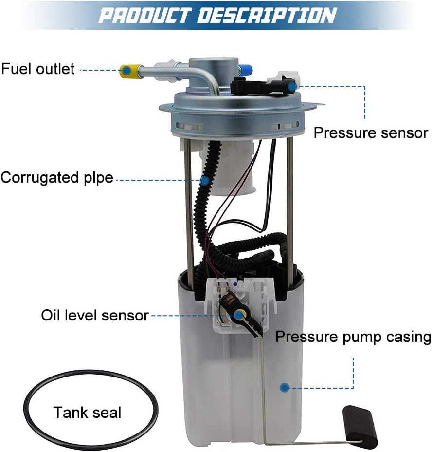 Electric Fuel Pump for Chevy Silverado 1500 GMC Sierra 1500, Pack of 2 E4483
