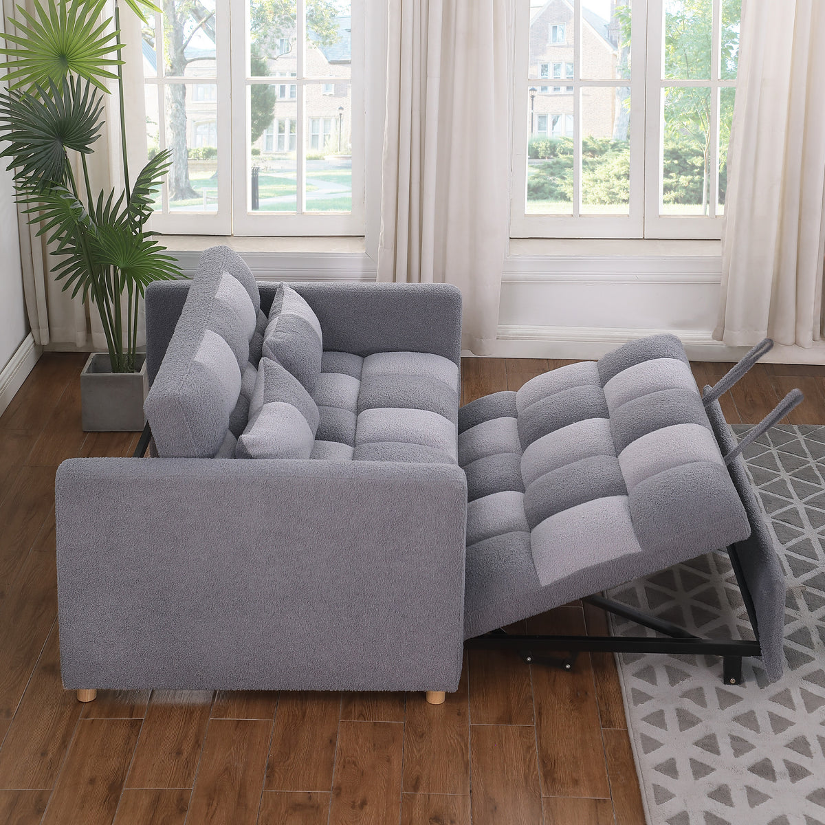 Gray Convertible Sofa Bed Couch M704