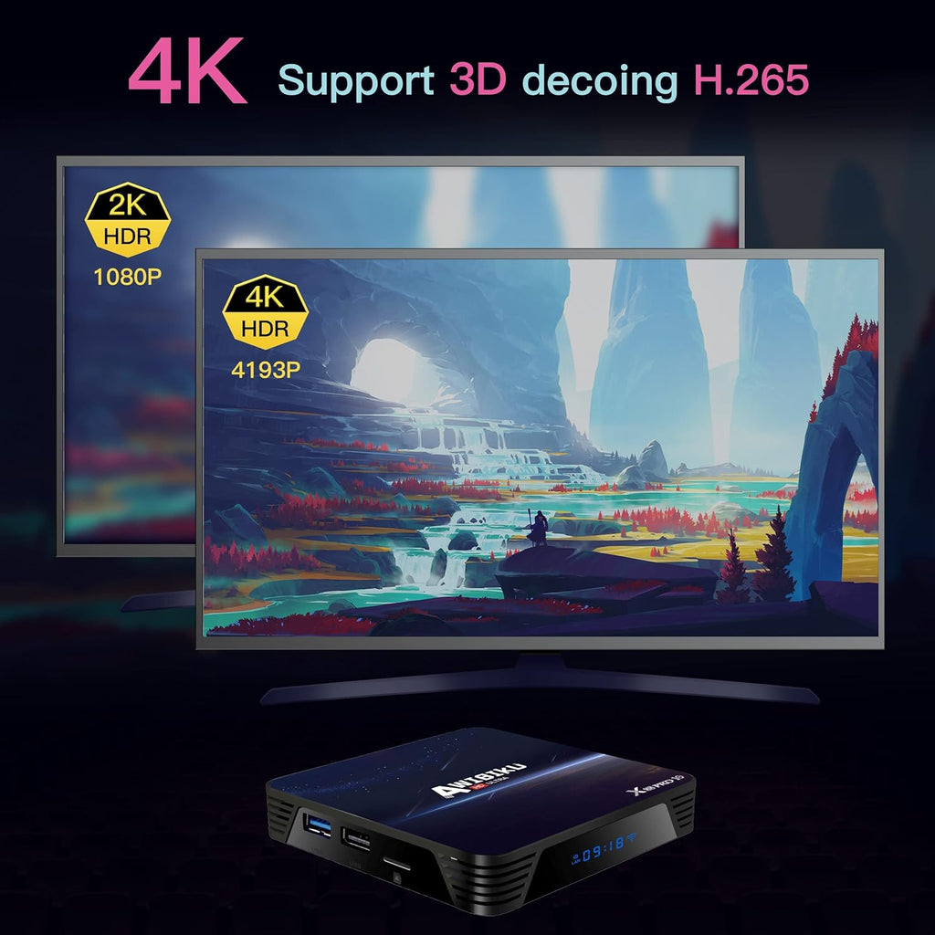 Android 11.0 TV Box 4GB RAM 32GB ROM Quad-core 4K Ultra HD with Bluetooth 4.1 Pack of 2 B9596
