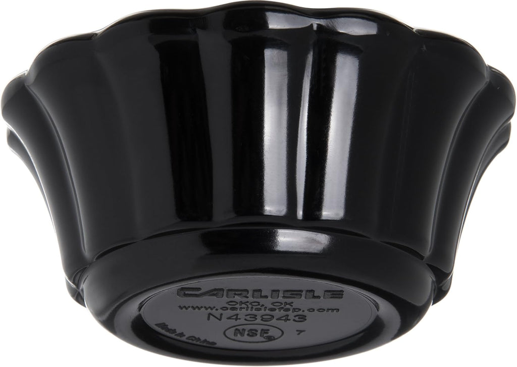 Black Melamine Scalloped Ramekin, 2 oz, Pack of 48 Y23426