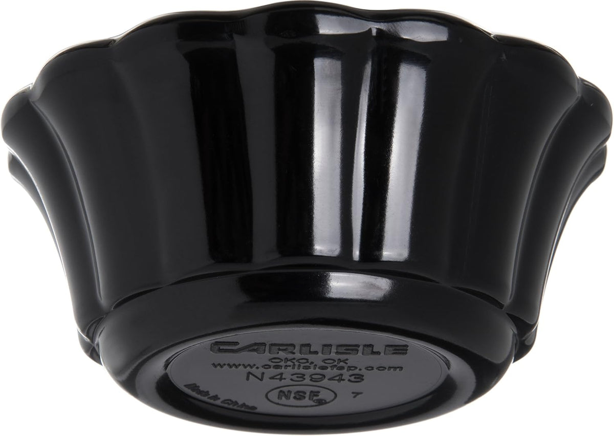 Black Melamine Scalloped Ramekin, 2 oz, Pack of 48 Y23426