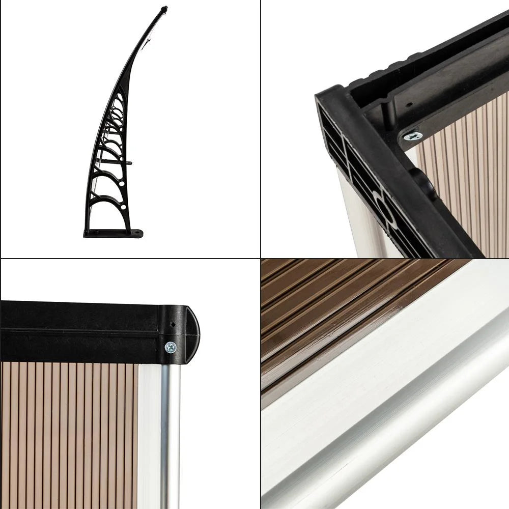 Brown Patio Awning with Black Holder Y3852