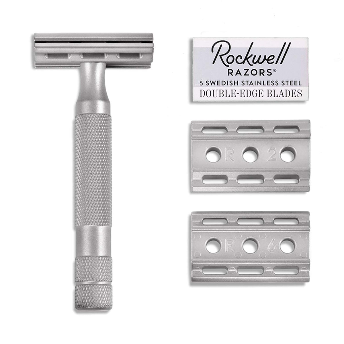 Stainless Steel Adjustable Double Edge Safety Razor with 5 Razor Blades V562699