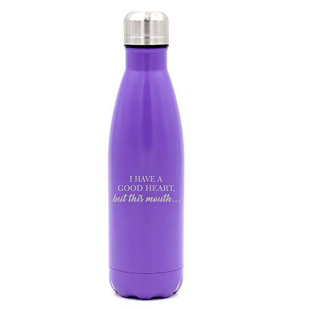 17 oz Double Wall Vacuum Insulated Stainless Steel Water Bottle Travel Mug Cup (Purple) H56451