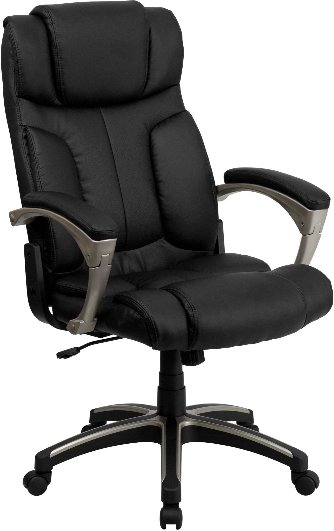 High Back Folding Black Leather Executive Swivel Office Chair N7950