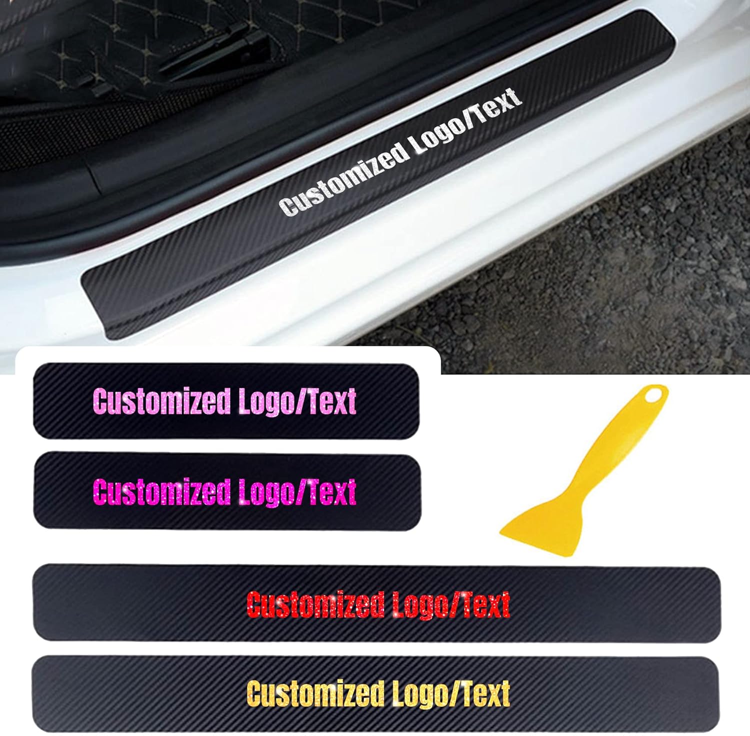 4Pcs Universal Car Door Sill Stickers Q935833