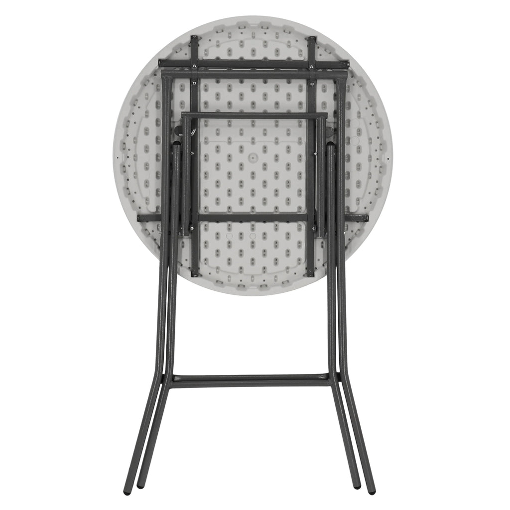 31 Inch Plastic Round Folding Bar Table in White A161410