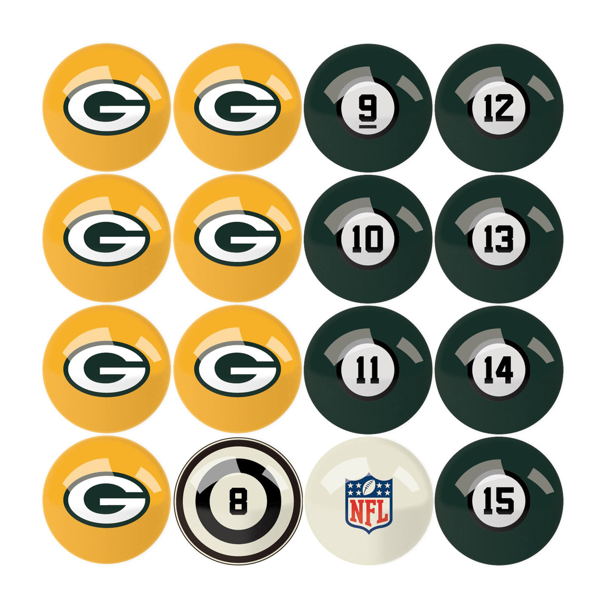 Seattle Seahawks Billiard Ball Set with Numbers S901