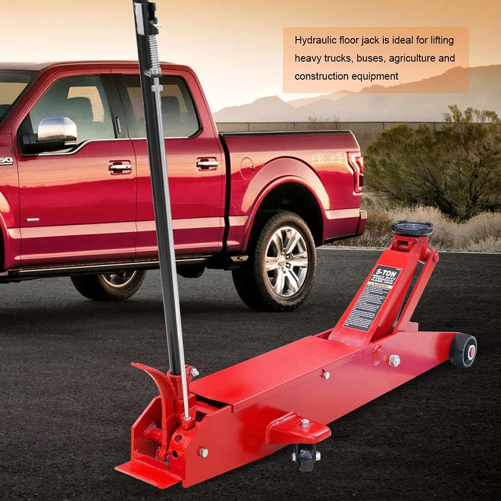 Red Hydraulic Heavy Duty Floor Jack with Foot Pedal Y161902