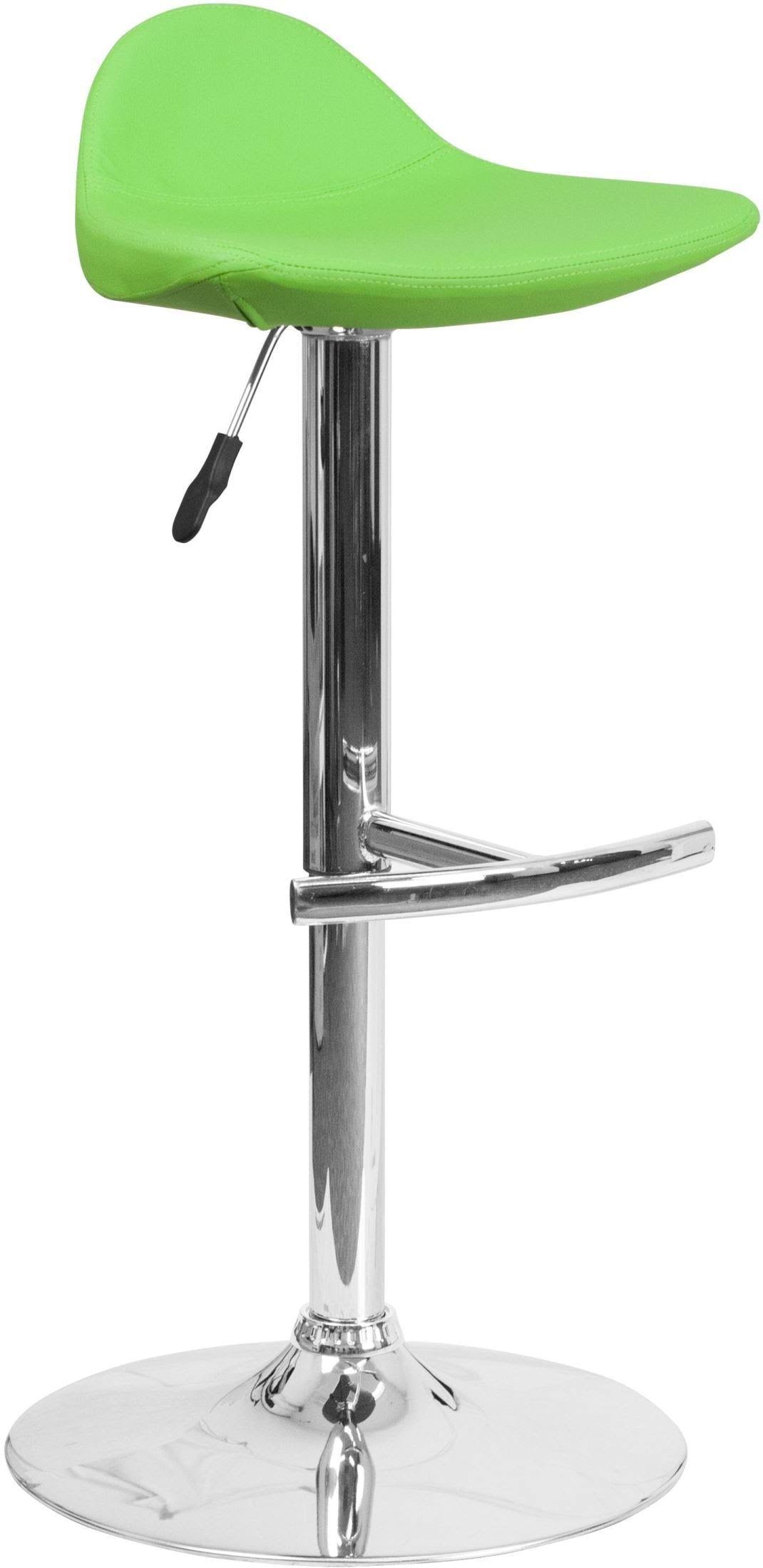 Green Vinyl Adjustable Height Barstool with Chrome Base X12846