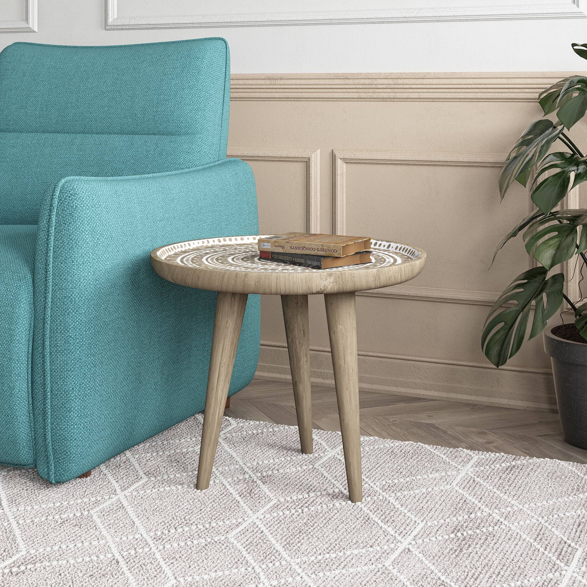 Hand Carved Side Table H464