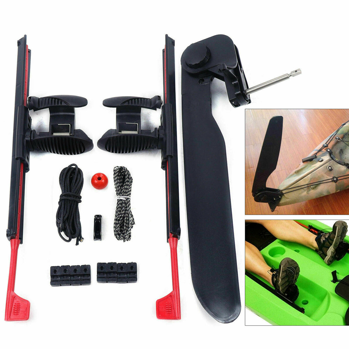Kayak Foot Braces Pedals with Tail Rudder U5903