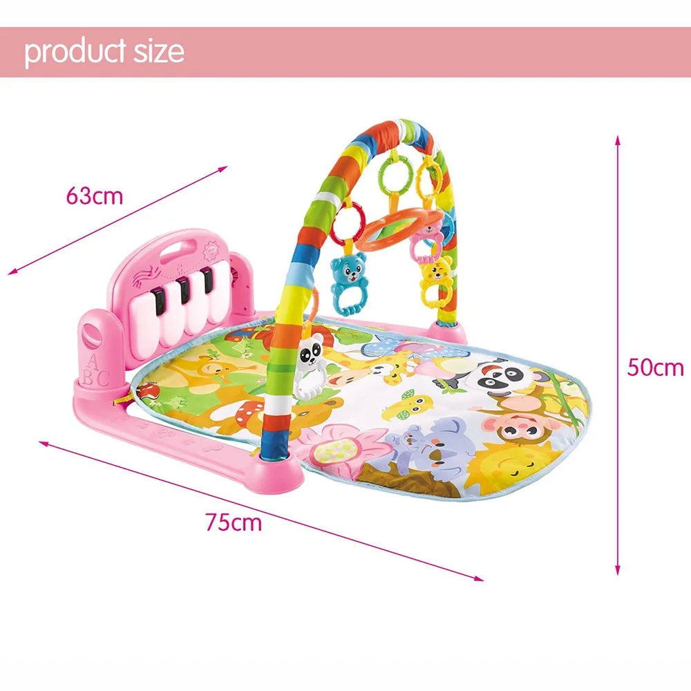 Playmat with Hanging Mirror Musical Activity Center Tummy Time Play Mat D548138