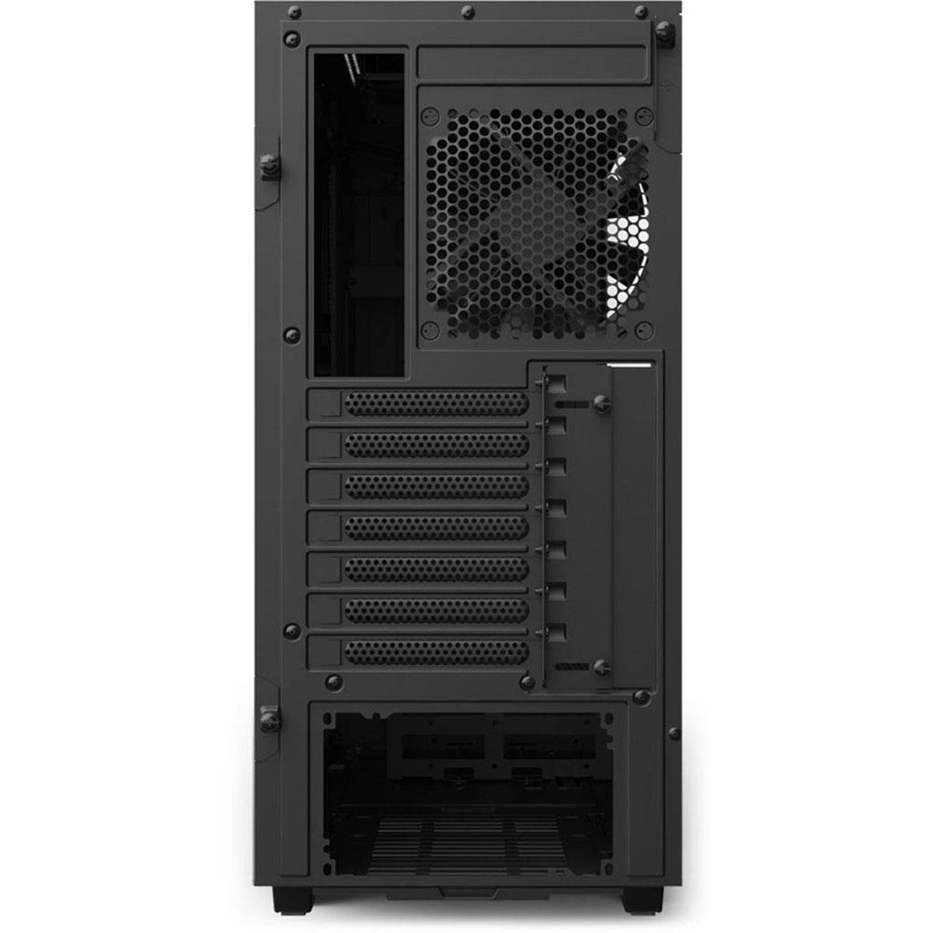 Matte Black/Red Compact Mid-Tower Case with Tempered Glass I8078