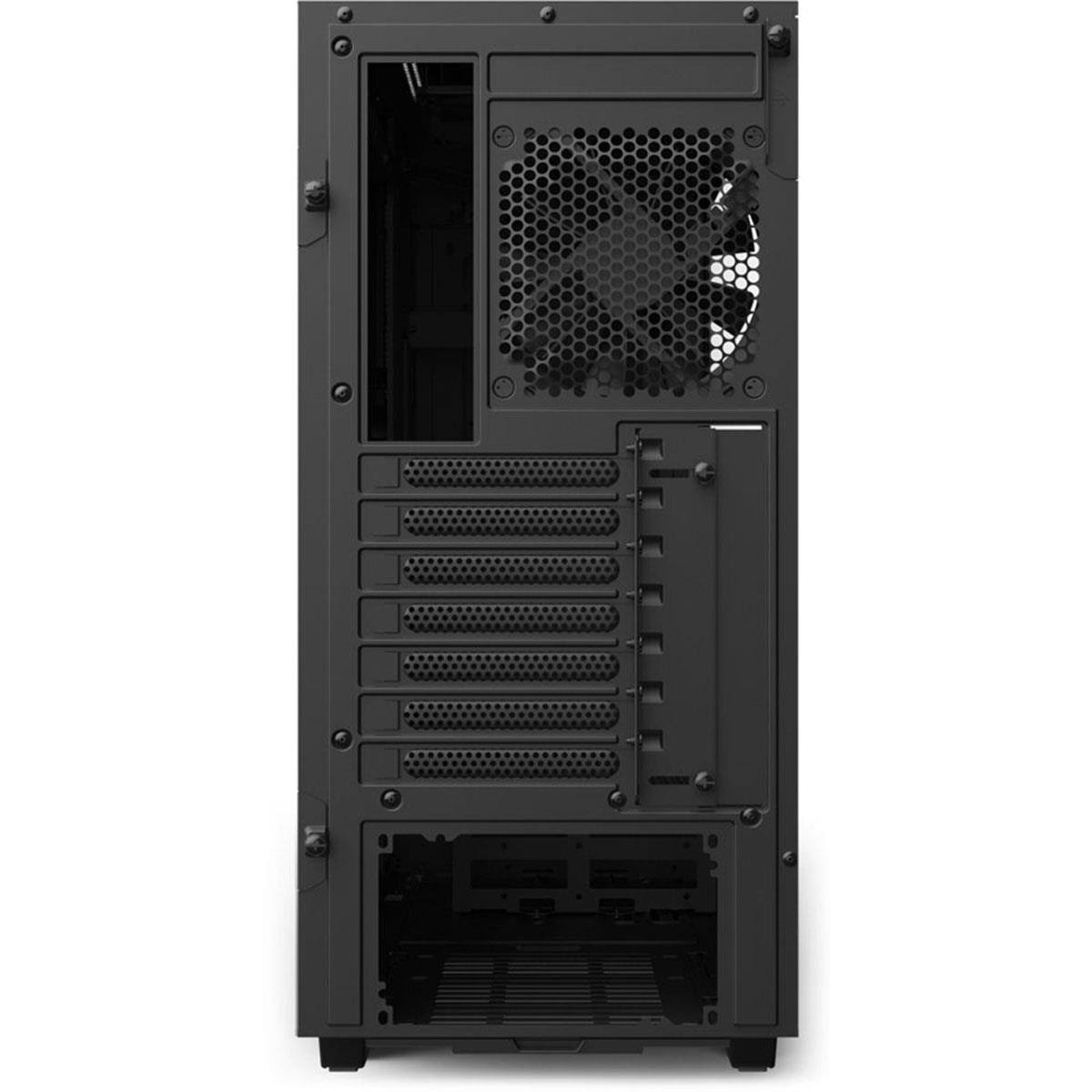 Matte Black/Red Compact Mid-Tower Case with Tempered Glass I8078
