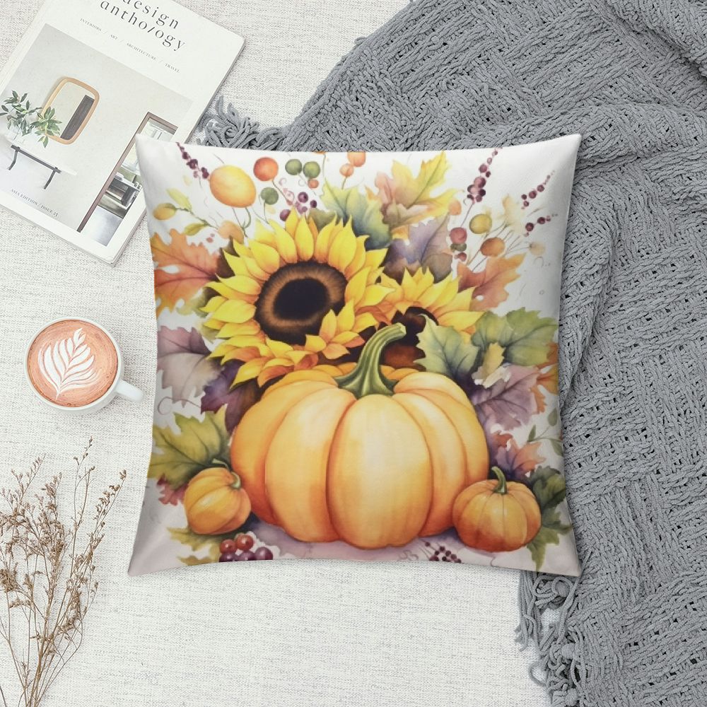 Fall Pillow Covers 18x18 Pumpkin Maple Leaves Sunflower Vase Outdoor Decorative Throw Pillows Farmhouse Autumn Cushion Case L74279