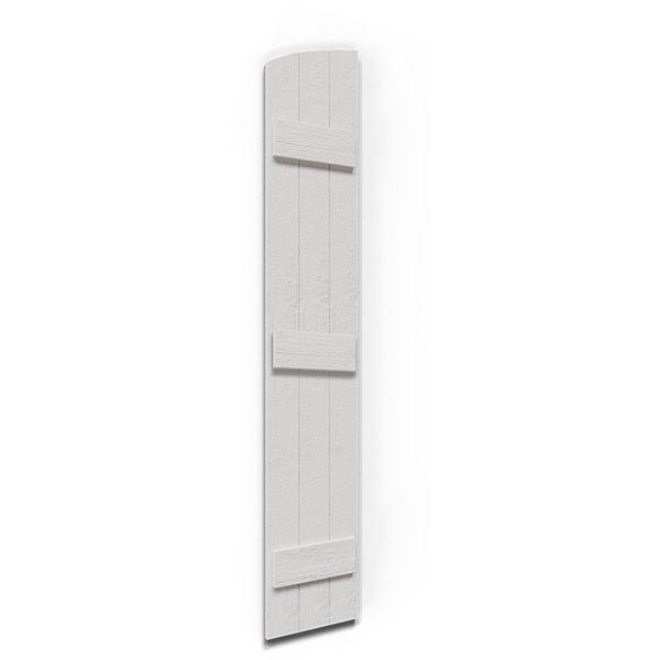 Rustic Faux Wood Shutters with Elliptical Arch Top N9879