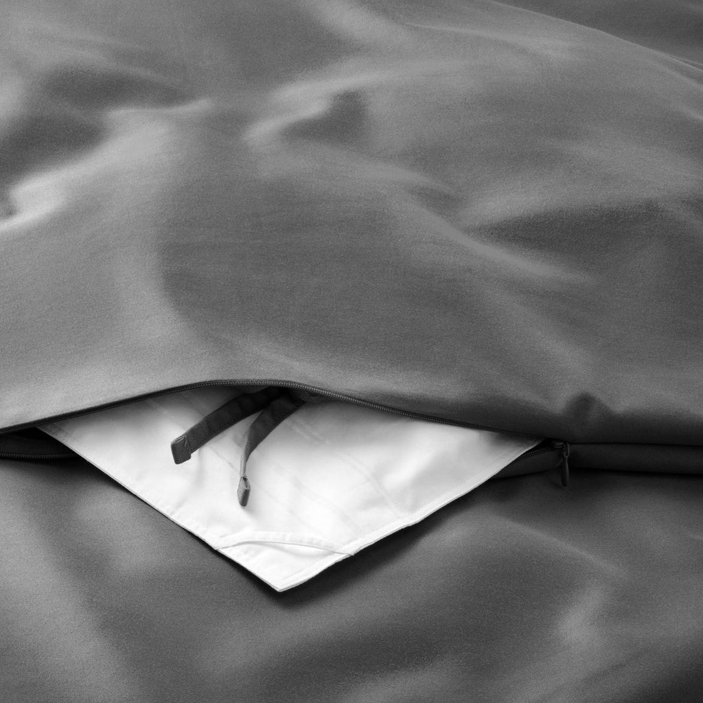 Full/Queen Supima Washed Sateen Duvet & Sham Set Dark Gray J75934