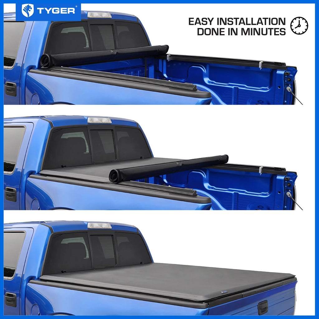 Soft Roll-up Truck Bed Tonneau Cover Vinyl H312770
