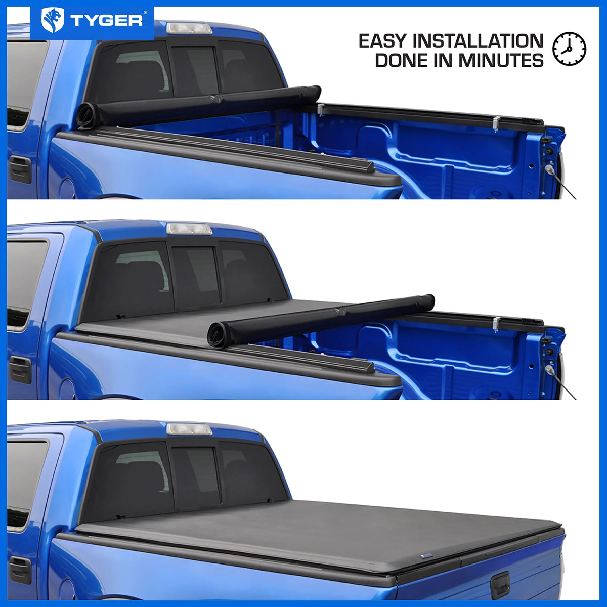 Soft Roll-up Truck Bed Tonneau Cover Vinyl H312770