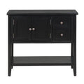 Black Console Table with 2 Drawers, 1 Cabinet and 1 Shelf Y39525