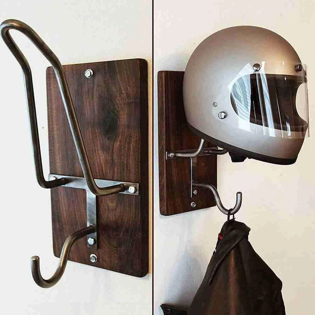 Wooden Wall Mounted Headhelmet Rack G84046