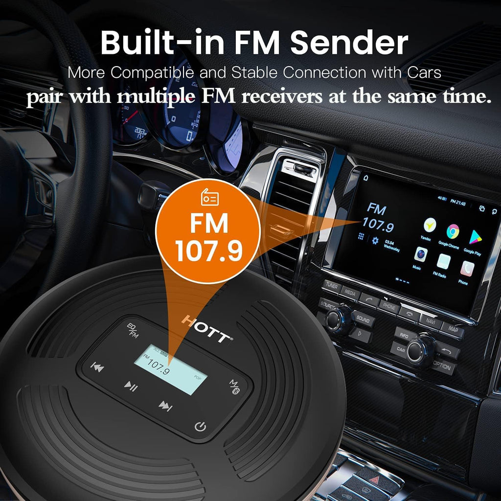 Portable CD Player with Bluetooth 5.0 and FM Transmitter Z213732
