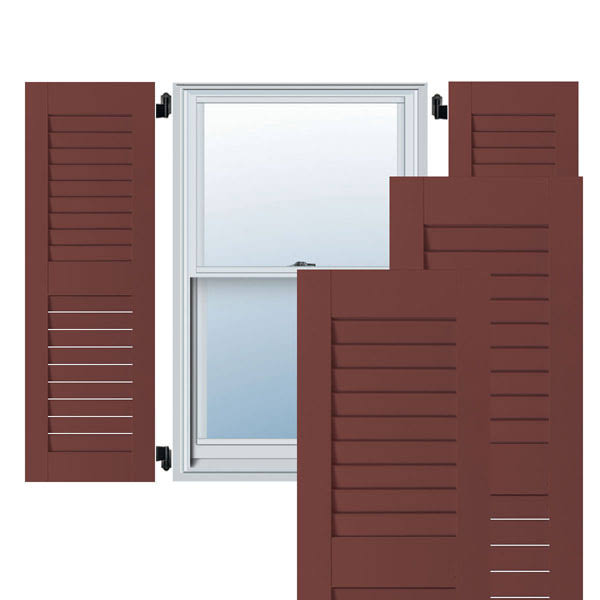 Exterior Real Wood Western Cedar Open Louvered Shutters, Per Pair, 12x22 x 39 F893