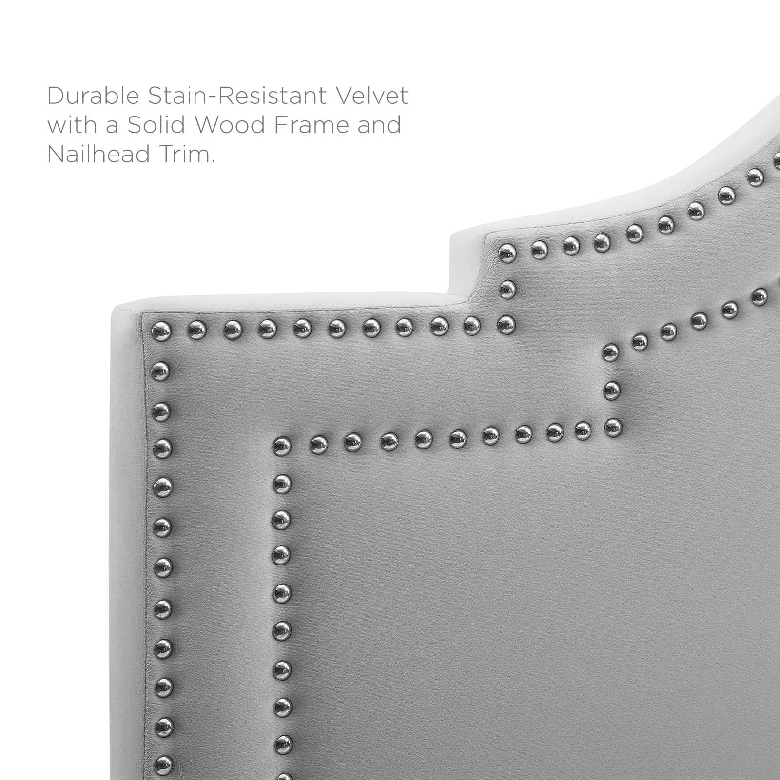 Light Gray King/California King Velvet Headboard Y180