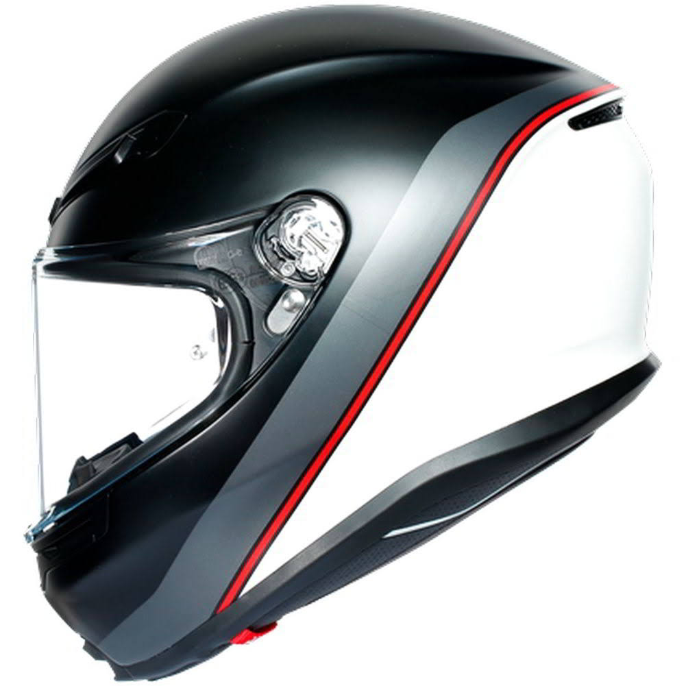 Matte Black/White/Red Helmet Q5043