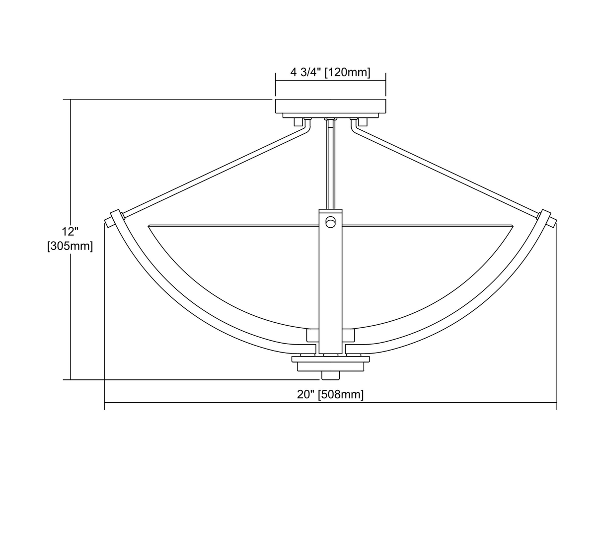 Semi Flush Mount Oil Rubbed Bronze 3 Light H453593