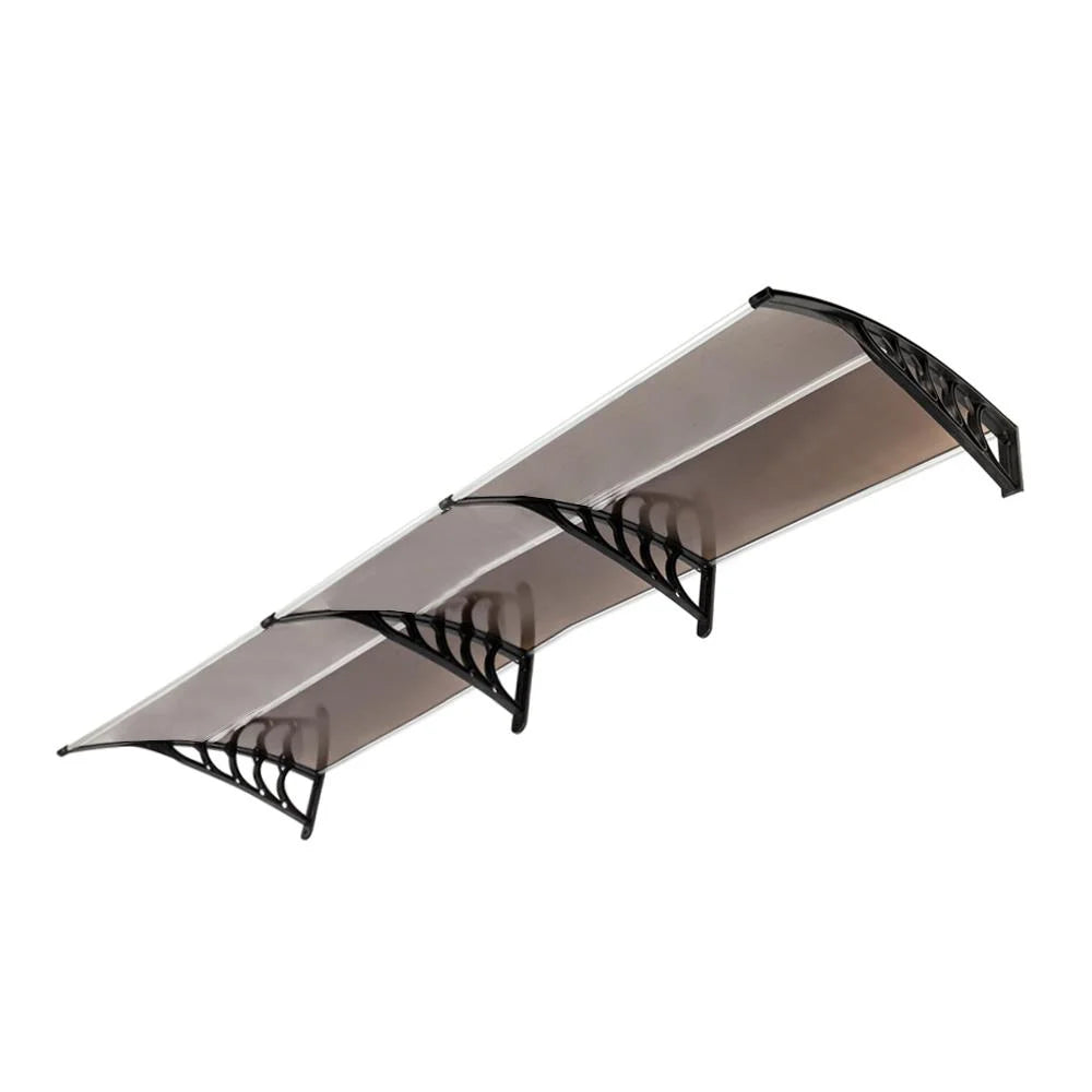 Brown Patio Awning with Black Holder Y3852