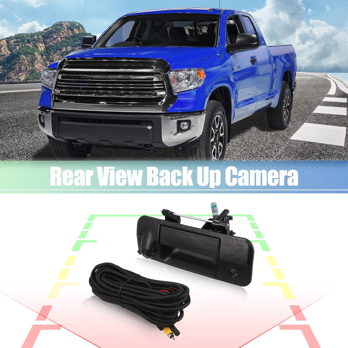 Tailgate Rear View Back Up Camera Set with Liftgate Handle for Toyota Tundra 2007-2013 Pack of 2 C366