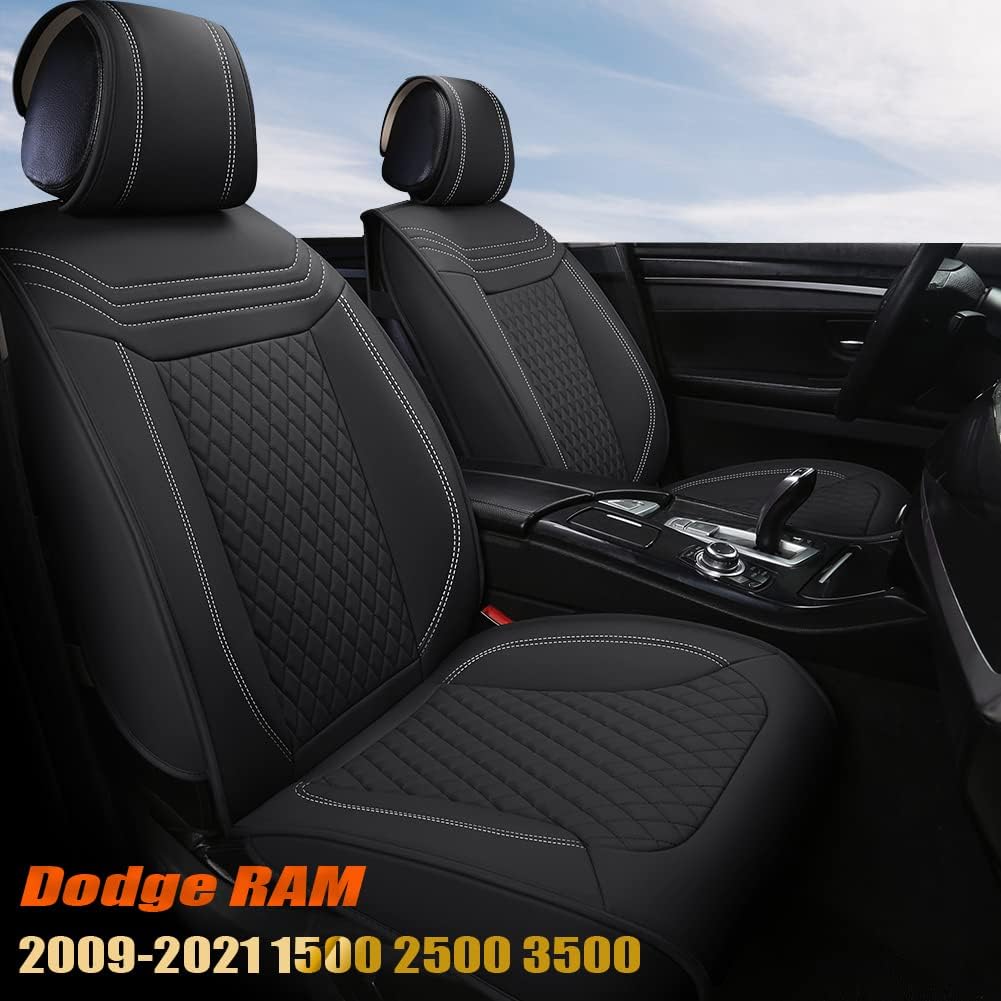 Grey Faux Leather Car Seat Covers for Dodge RAM Pickup Trucks G21719